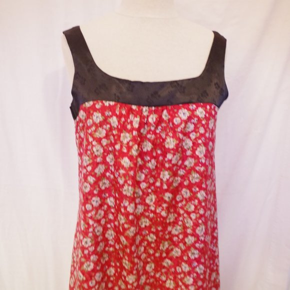Handmade Floral Shift Satiny Dress NEW- Sz. M/L - Picture 3 of 5